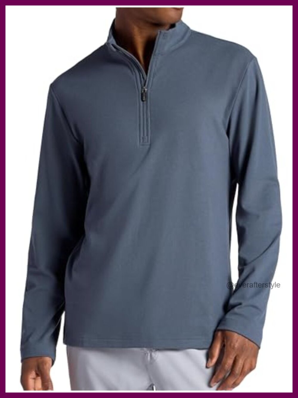 Men's Long Sleeve Quarter-Zip Pullover Midweight Stretch Active Base Layer
